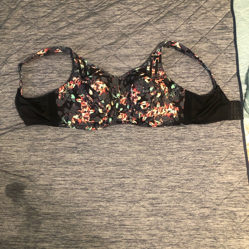 Livi Active Black Floral Underwire Bra with Multicolor Print